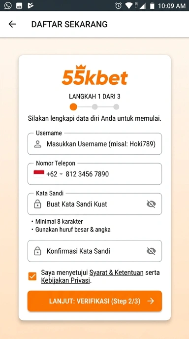 Buat Akun Baru di 55kbet dengan Mudah