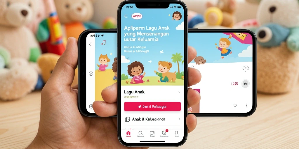 Antarmuka aplikasi API36 yang ceria dan ramah anak.