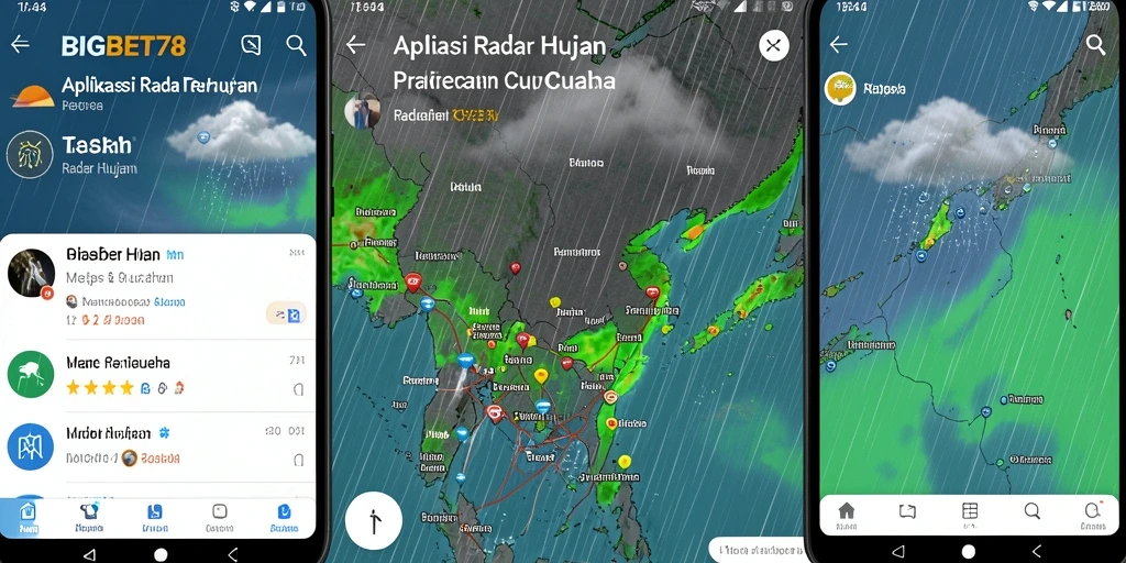 Tampilan antarmuka radar hujan yang informatif dan mudah dipahami.