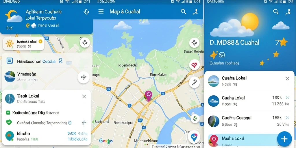 Tampilan antarmuka DMD686 yang sederhana dan informatif untuk Cuaca Lokal.
