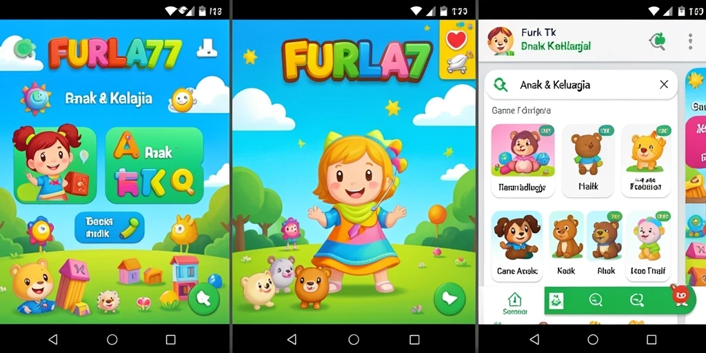 Antarmuka menarik FURLA77 dengan permainan edukatif untuk anak-anak.