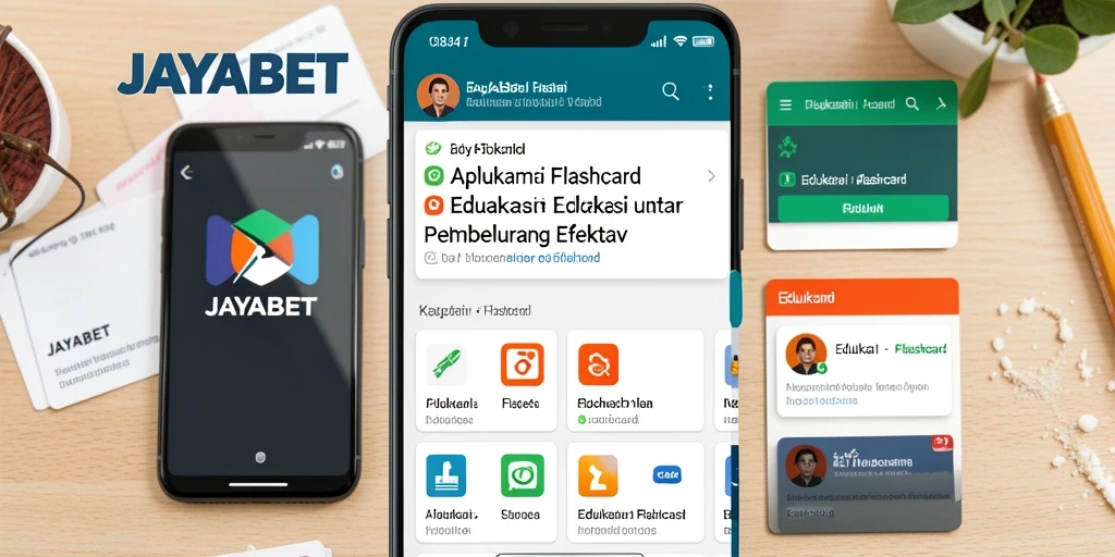 Tampilan antarmuka JAYABET yang menarik untuk belajar Flashcard.