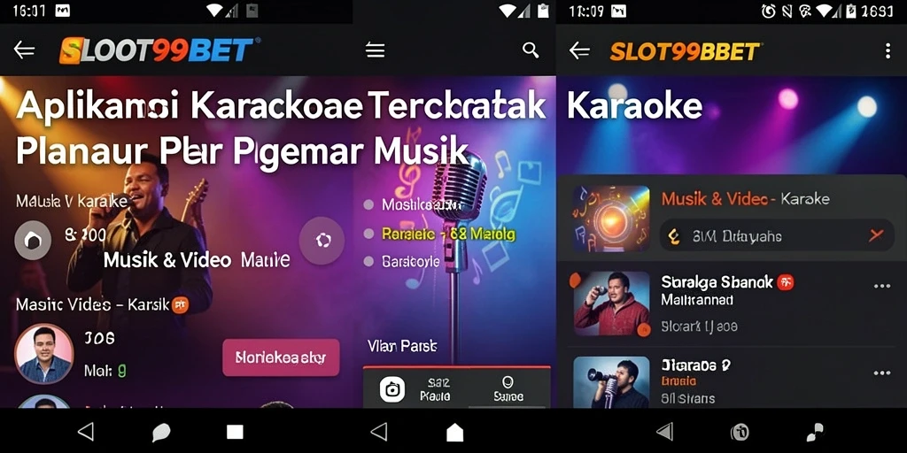 Antarmuka aplikasi SLOT99BET untuk pengalaman karaoke yang menyenangkan.
