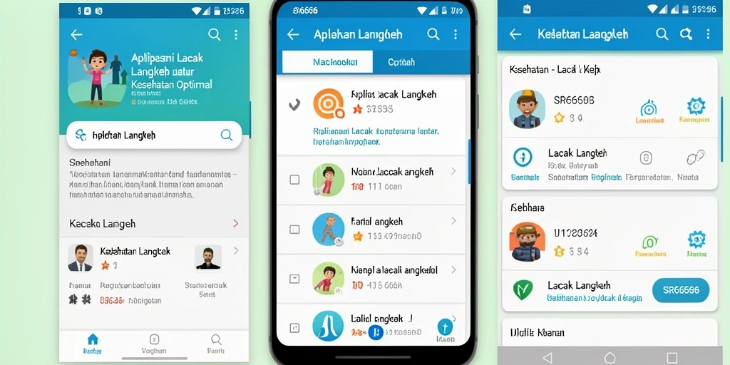 Screenshot antarmuka utama aplikasi SR6666 yang menampilkan pelacakan langkah harian.